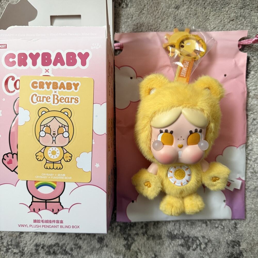 POP MART CRYBABY x Care Bears Series Vinyl Plush Pendant - Funshine Bear